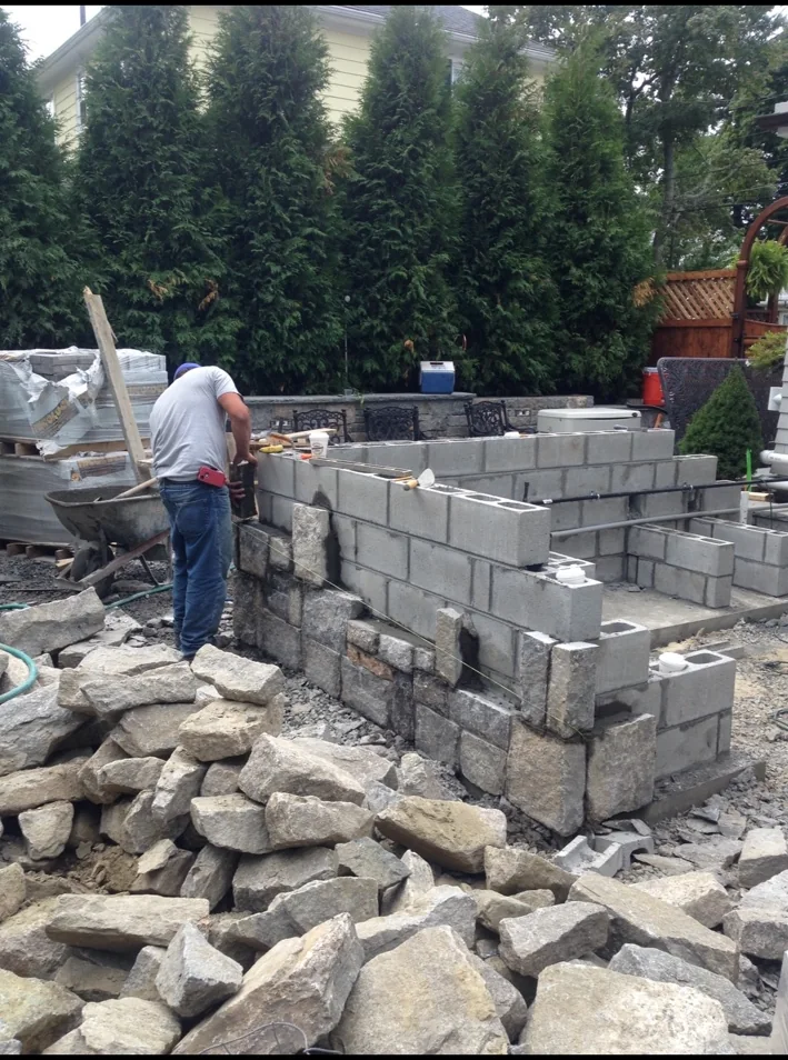 Outdoor kitchen construction phase